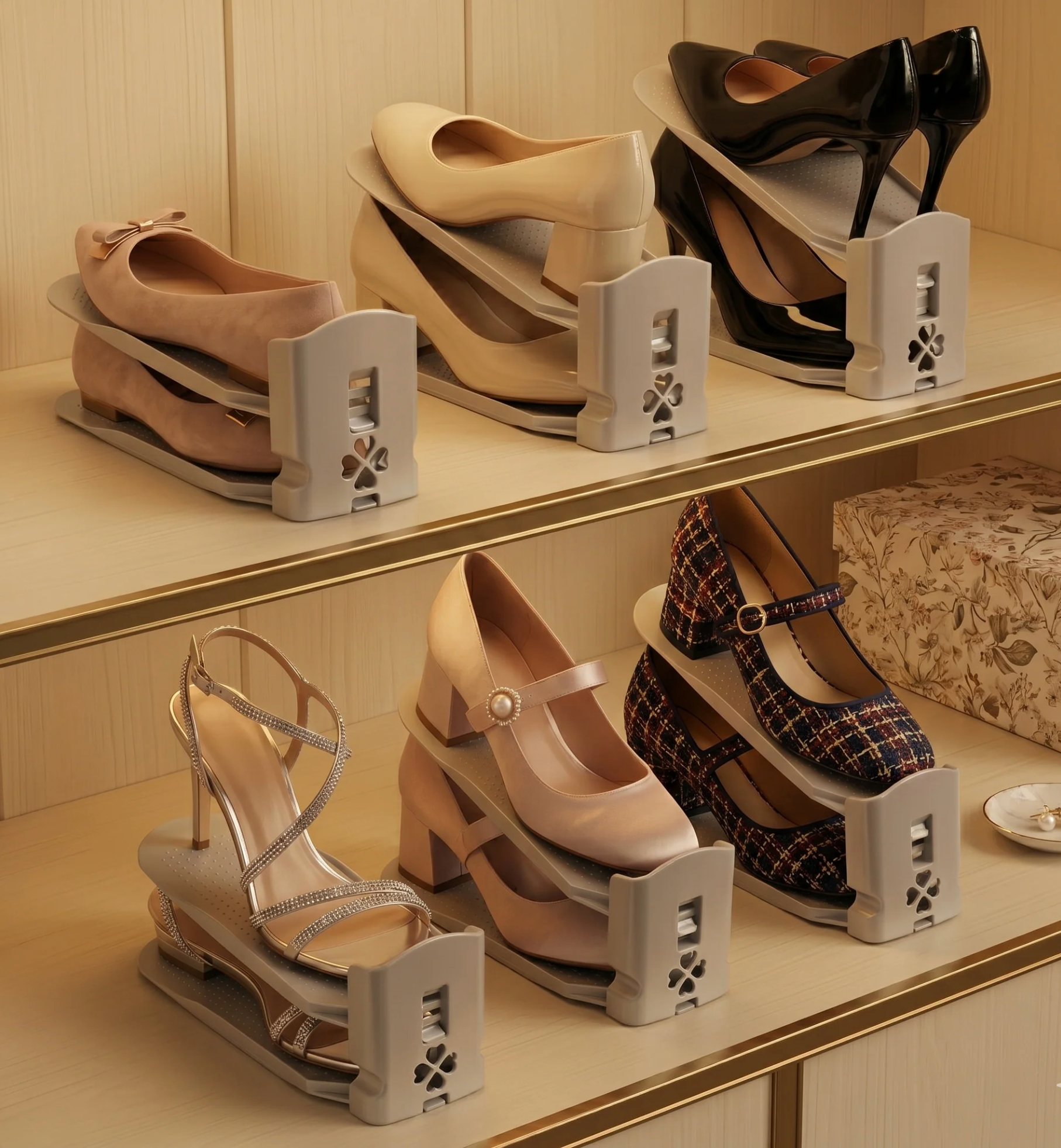 Adjustable Shoe Organiser- 6 Units